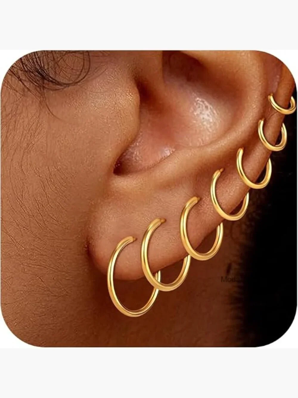 7 Pairs Gold Hoop Earrings for Women - Lightweight Minimalist Hypoallergenic